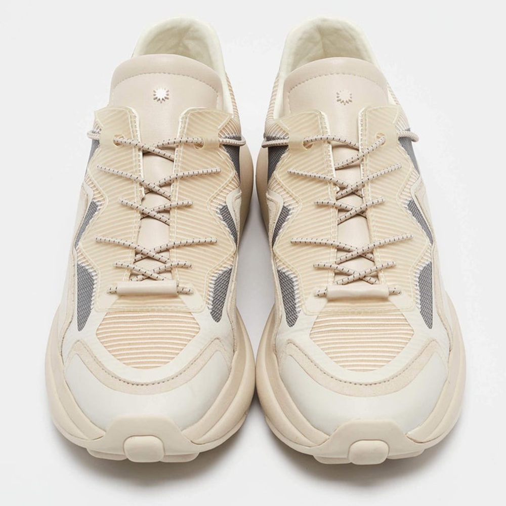 Stuart Weitzman Cream Leather and Rubber SW 1 Sneakers
